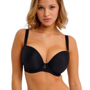 Molded Plunge Black Bra