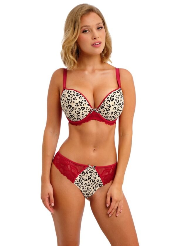 Molded Plunge Red Leopard Bra - Image 3