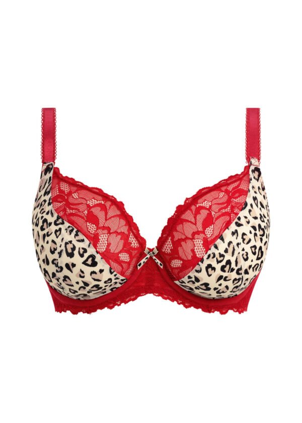 Plunge Red Leopard Bra - Image 2